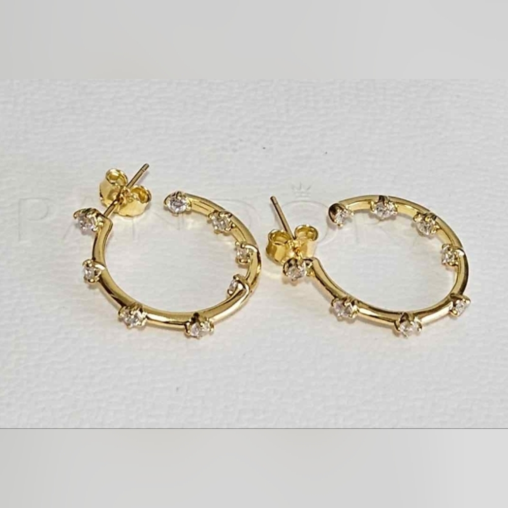Elegant Gold Hoop Earrings with Crystals